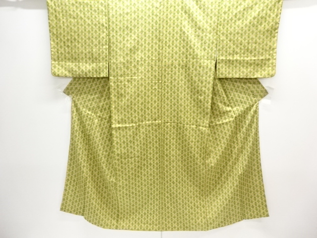 JAPANESE KIMONO / ANTIQUE TAISHO-ROMAN TSUMUGI KIMONO / FLOWER PATTERN